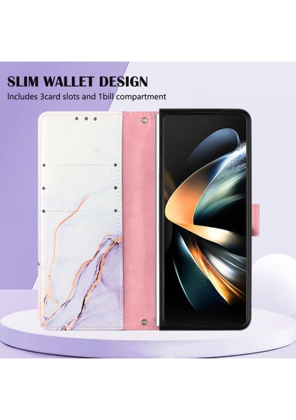 Samsung Galaxy Z Fold 4 5g Telefon Kılıfı - Beyaz/mor (Yurt Dışından) fırsatları