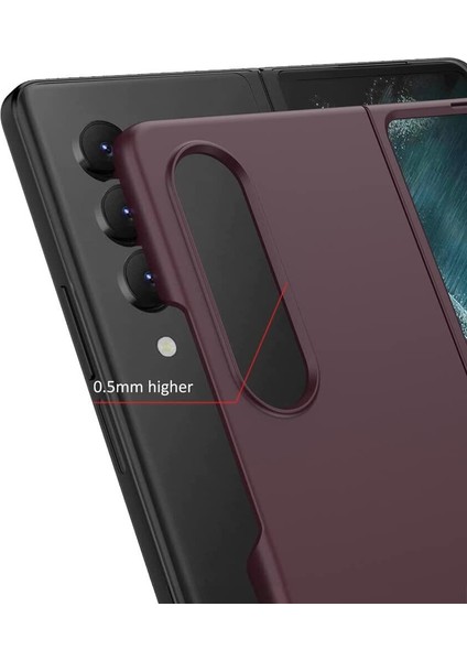 Samsung Galaxy Z Fold 4 5g Telefon Kılıfı - Koyu Kırmızı (Yurt Dışından)