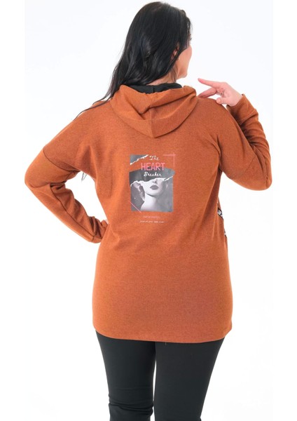 Lady Majestic Kapüşonlu Büyük Beden Sweatshirt