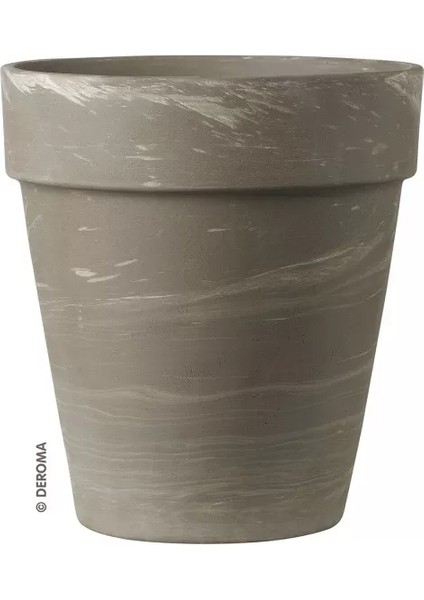 Vaso Alto Duo Grafite White-Striped Saksı