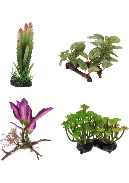 Sakallı Kertenkeleler Için Sürüngen Bitkileri Teraryum Tesisi Geckos Dekor # 1 (Yurt Dışından) indirimleri