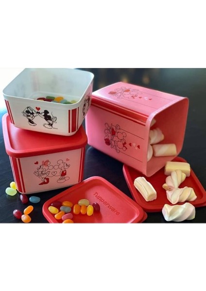 Kübik Set 3'lü Minnie Mickey Set Saklama Kabı Hsgl