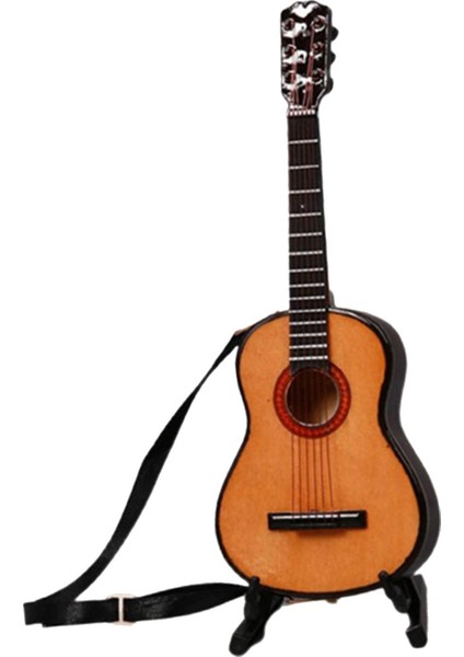 1/6 Ölçekli Ahşap Elektro Gitar Stand Minyatür Müzik Oyuncak (Yurt Dışından)