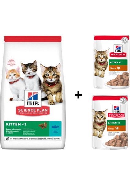 Kitten Ton Balıklı Yavru Kedi Maması 1.5 kg + 2 Adet Yaş Mama