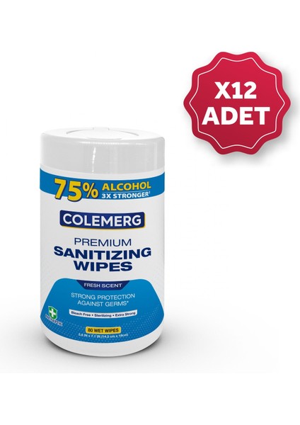 75% Alkollü Antibakteriyel Islak Mendil Hijyen Kovası 12 x 80 Yaprak fiyatları
