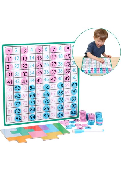 1 Set 1-100 Sayı Tahta Sayma Oyunu Matematik Oyuncakları Aritmetik Erken Öğrenim (Yurt Dışından)