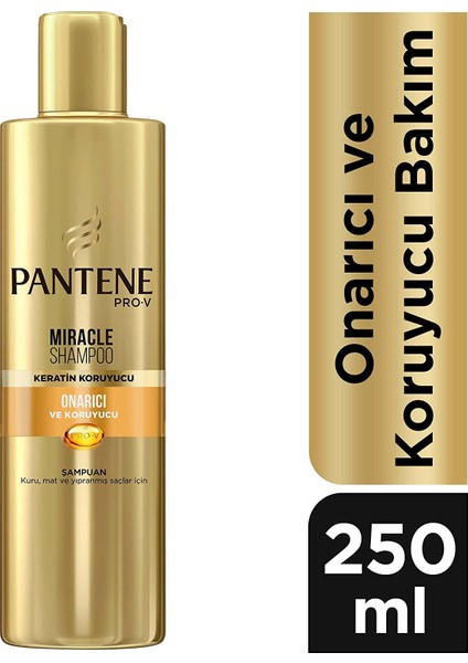 Miracle Şampuan Onarıcı ve Koruyucu Bakım Keratin Koruyuculu, Kuru, Mat ve Yıpranmış Saçlar Için, 250 ml