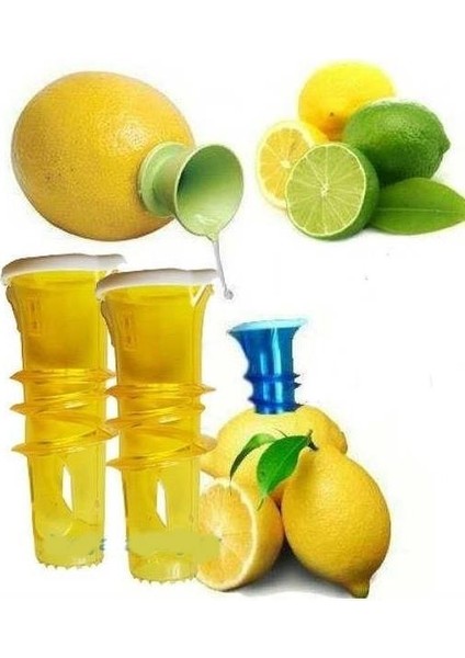 Vidalı Limon Sıkıcı Limon Suyu Pratik Kapaklı 2 Adet