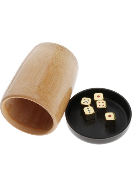 5x Altı Taraflı 12MM Zar / Fincan Seti / Mavi ve Kırmızı Pips ile Gümüş (Yurt Dışından)