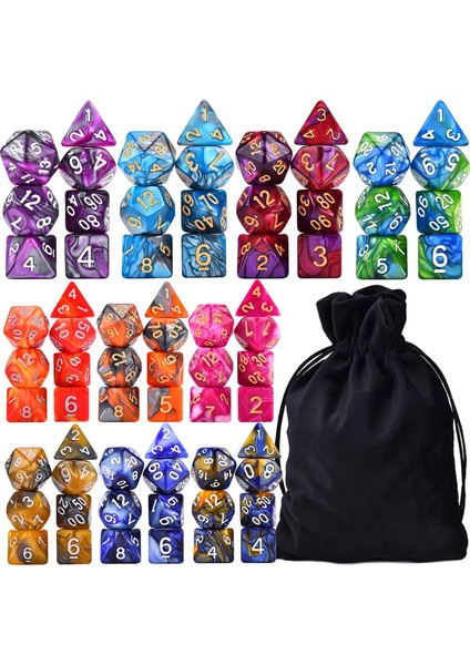 70 Adet Polehedral Set Depolama Çantası ile Tahta Oyun Stili Için Çift Renk (Yurt Dışından)