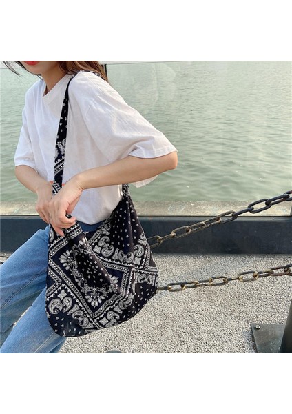 Moda Omuz Çantası Pamuk Tuval Çanta Tokası Alışveriş Için Siyah (Yurt Dışından) fiyatları