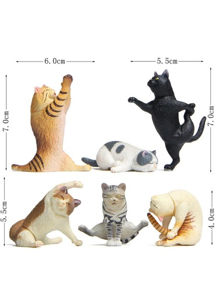 6x Karikatür Pvc Figürleri Multi Için Minyatür Figürinler Heykelleri (Yurt Dışından)