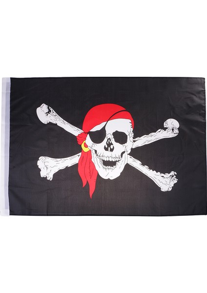 Korsan Kafatası Kırmızı Bandana 2X3FT 60X90CM (Yurt Dışından)