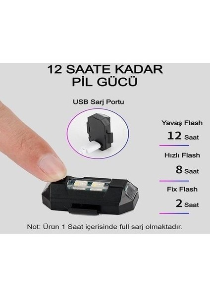 Motosiklet Bisiklet Drone Iha 7 Renk Harekete Duyarlı Şarzlı Mini Sinyal LED Çakar Uçak Kanadı Çakarı LED fırsatları