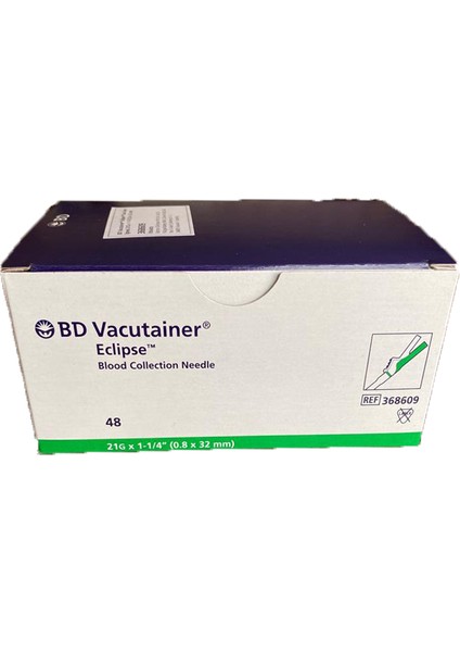 Bd Vacutainer Eclipse Kan Alma İğne Ucu 21G X1-1/40.8 x 32MM 48 Adet