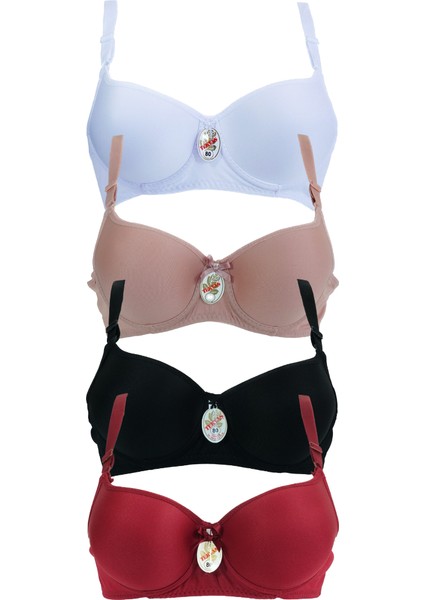 Tektaş Kadın Balenli Dolgusuz 4'lü Sütyen