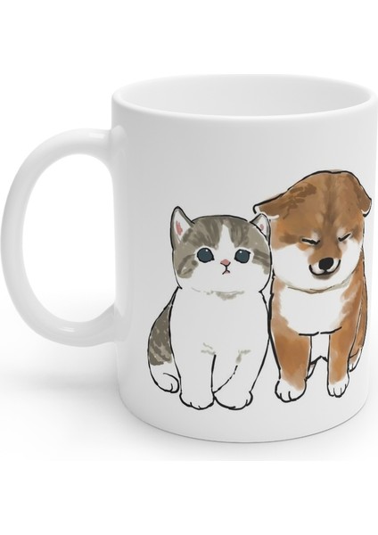 Yavru Arkadaş Kedi Ve Köpek Dog And Cat Kupa Mug