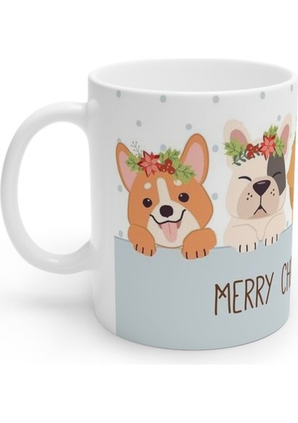 Noel Yılbaşı Mutlu Köpekler Happy Dogs Merry Christmas Kupa Bardak Mug