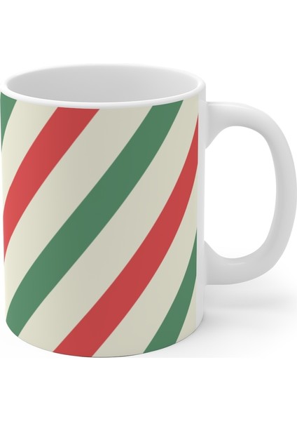 Noel Yılbaşı Baston  Şeker Candy Cane Kupa Mug