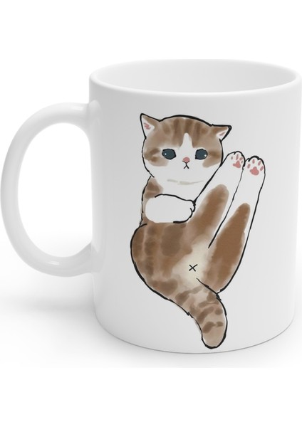 Gerinen Kedi Stretch Cat Kupa Bardak Mug