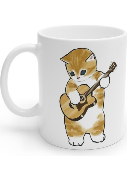 Gitarlı Kedi Cat With Guitar Kupa Bardak Mug