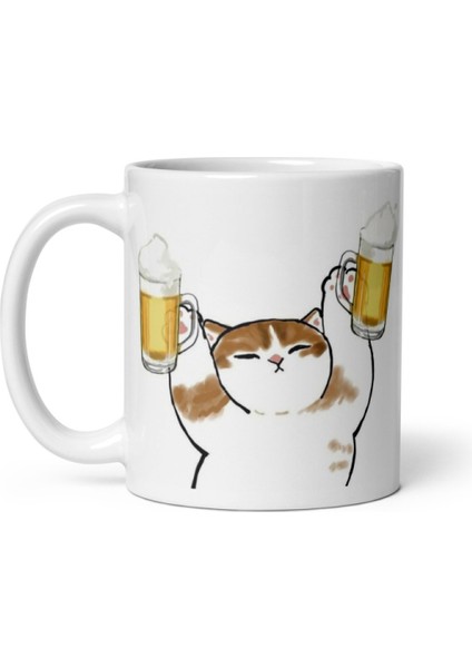 Biralar Ve Kedi Beers And Cat Kupa Bardak Mug