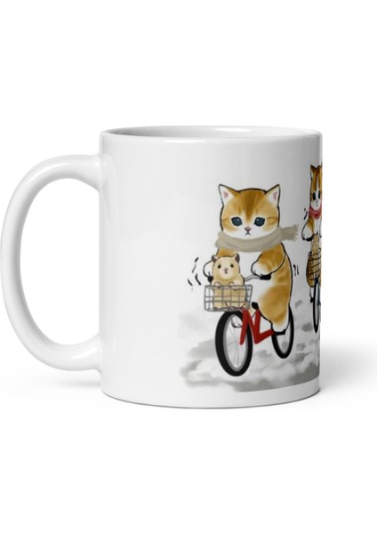 Bisikletli Kediler Bicycle Cats Kupa Bardak Mug