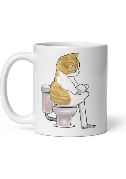 Tuvalette Kedi Cat Intoilet Kupa Bardak Mug