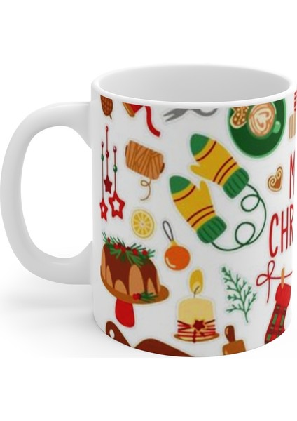 Noel Yılbaşı Renkli Çeşitli Figürler Merry Christmas Kupa Mug