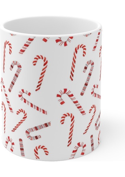 Noel Yılbaşı Baston Şekerler Candy Canes Kupa Mug fiyatları