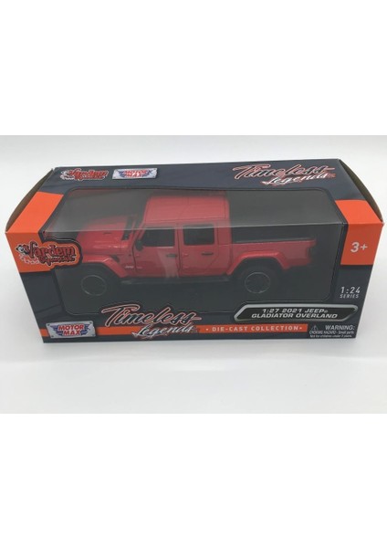 1:27 2021 Jeep Gladıator Overland Kırmızı Model Araba