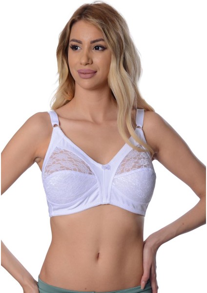 Beyaz Dantelli Toparlayıcı Sütyen - 503