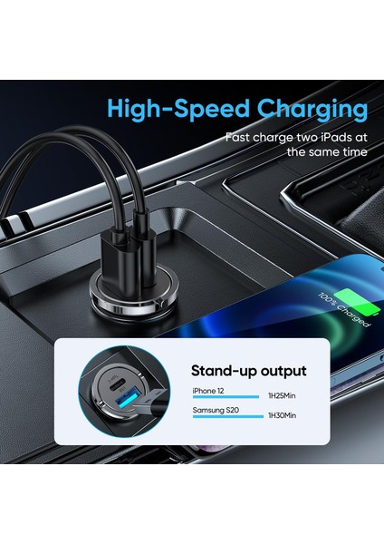 C-A35 45W Hızlı Araç Şarjı Usb-C Pd 3.0 Quick Charge 3.0