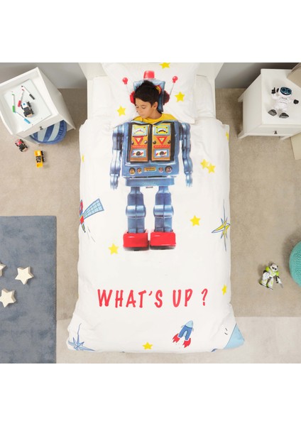 Young Robot %100 Pamuk Tek Kişilik Nevresim Takımı
