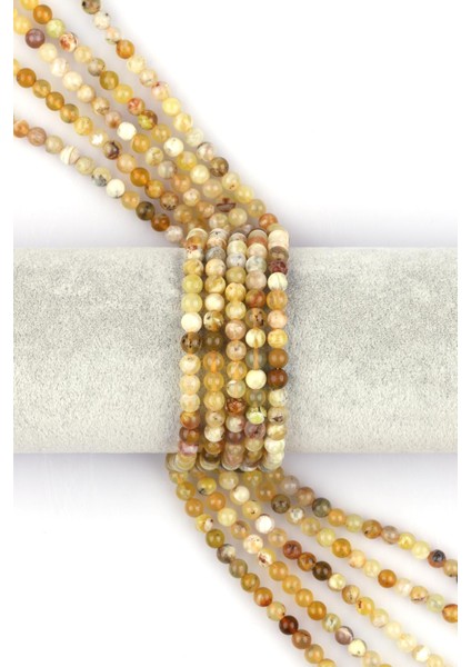 Sarı Opal Doğal Taş Dizi 5 mm Küre Kesim