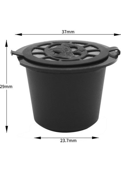 Kahve Makinesi Için Uygun Paslanmaz Çelik Kahve Kapsül Kabuğu Yeniden Kullanılabilir Dolum Kahve Tozu, 6 Adet, Siyah