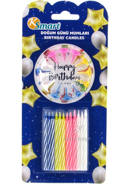 Smart Doğum Günü Pasta Mumu 2 Paket 24'lü