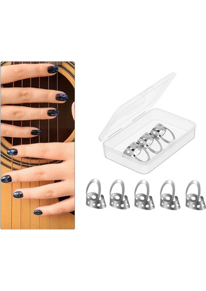 8 Pcs Ayarlanabilir Parmak Seçer Bas Gitarlar Banjo Fingerpicks Tırnak Koruyucusu Büyük (Yurt Dışından)