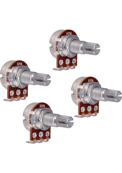 4 Pcs A25K ve B25K Saksılar Elektrik Bas Gitar Hacim Kontrol Potansiyometresi (Yurt Dışından)