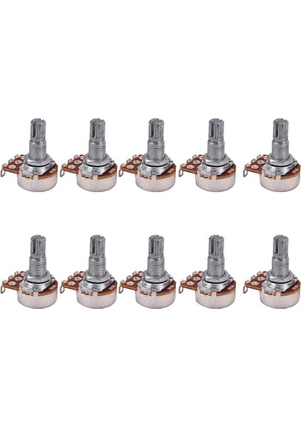 10 Adet 18 mm. Uzunluğunda Bölünmüş Şaft Potansiyometre Elektro Gitar Aksesuarı B50K (Yurt Dışından) fiyatları