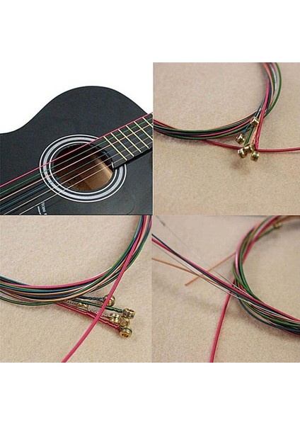 6 Gitar Çelik Dizeleri Paketi Yedek Işık Gerginliği Renkli (Yurt Dışından) fırsatları