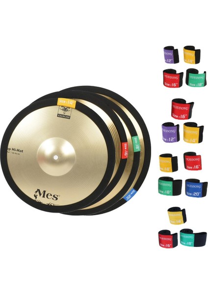 3x Merhaba Şapka Cymbal Sessiz Uygulama Sönümü Perküsyon Parçaları 12 '' 14 '' 16 '' 12-14-16 Inç (Yurt Dışından) modelleri