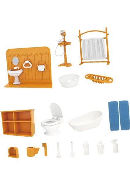 Dollhouse Mobilya Seti 1/12 Zengin Aksesuar Salonlar İçin Dekorasyonlar 4+ Banyo (Yurt Dışından)