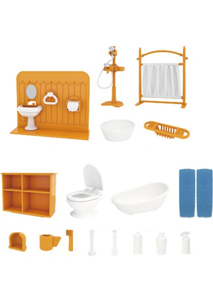 Dollhouse Mobilya Seti 1/12 Zengin Aksesuar Salonlar İçin Dekorasyonlar 4+ Banyo (Yurt Dışından) fiyatları