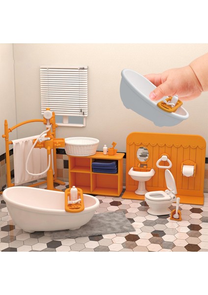 Dollhouse Mobilya Seti 1/12 Zengin Aksesuar Salonlar İçin Dekorasyonlar 4+ Banyo (Yurt Dışından) fırsatları