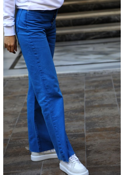 Kadın Yüksek Bel Culotte Jean Pantolon fiyatları