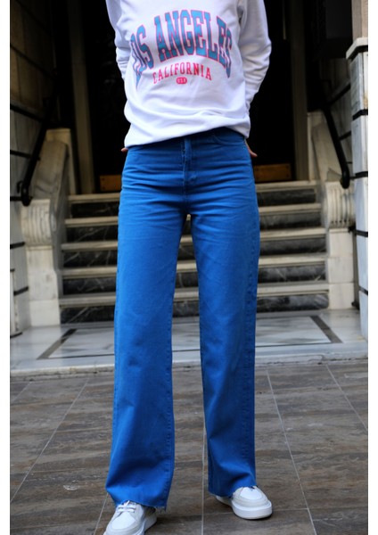Kadın Yüksek Bel Culotte Jean Pantolon fırsatları