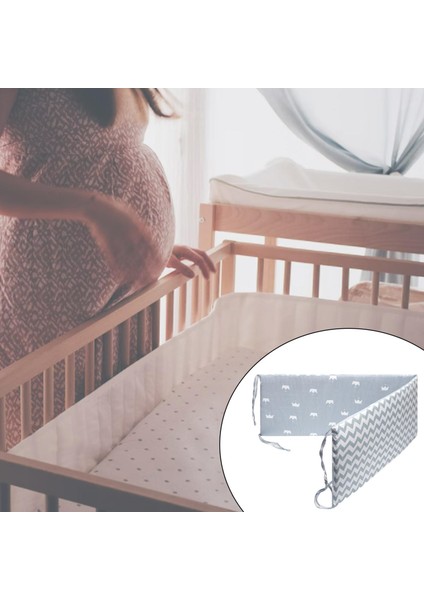 Yumuşak Bebek Yatağı Tampon Beşiğinde Yastık Etrafında Kızlar Kızlar Yürümeye Başlayan Çocuk Yeni Doğan Gri modelleri