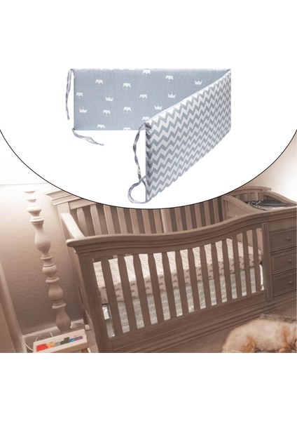 Yumuşak Bebek Yatağı Tampon Beşiğinde Yastık Etrafında Kızlar Kızlar Yürümeye Başlayan Çocuk Yeni Doğan Gri fırsatları