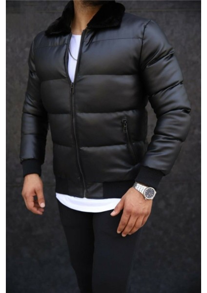 Erkek Şişme Dolum Kürklü Deri Mont fiyatları